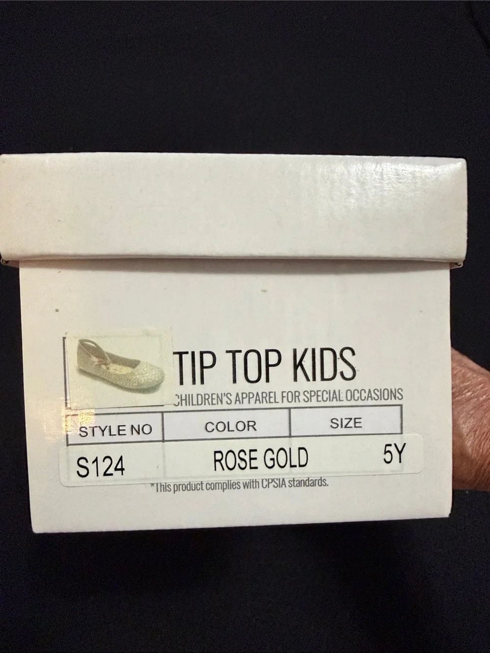 Tip Top Kids Girls’ Rose Gold Glitter Rhinestone Ankle-Strap Dress Shoe Size 5Y